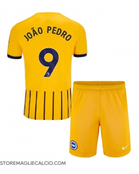 Brighton Joao Pedro #9 Maglia Gara Trasferta Repliche 2024-25 Bambino Maniche Corte